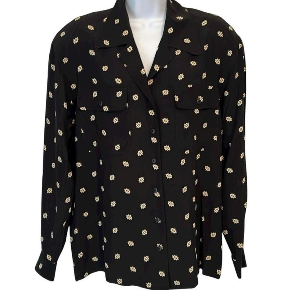 90s Vintage Funky Retro Streetwear Diane Gilman Silk Blouse